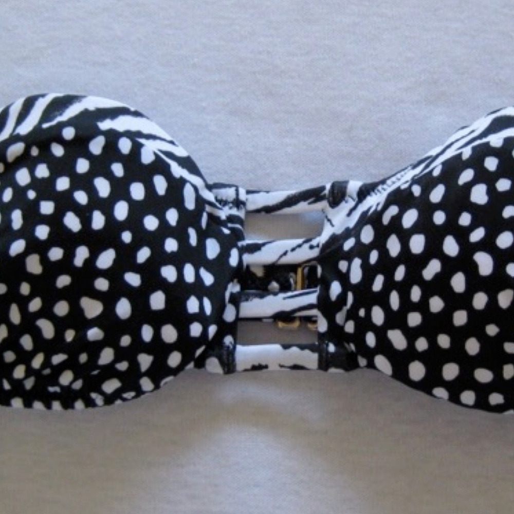 VS Strappy Bandeau Bikini Top Pebble Dot Zebra